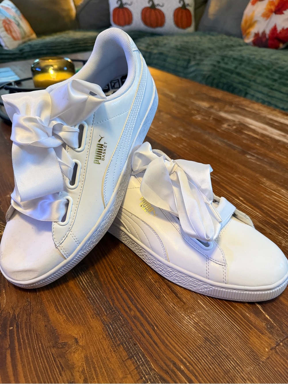 Puma Women’s White Satin Ribbon Sneakers